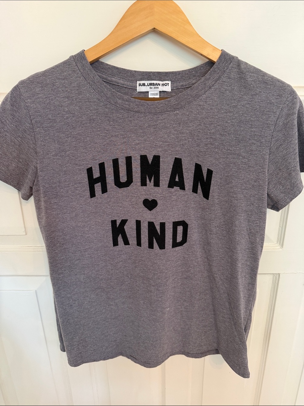 Sub_Urban Riot Heather Gray "Human Kind" Short Sleeve Tee